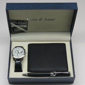 Cote D Azur Men's Gift Set Watch With Wallet and Pen Great Christmas Idea